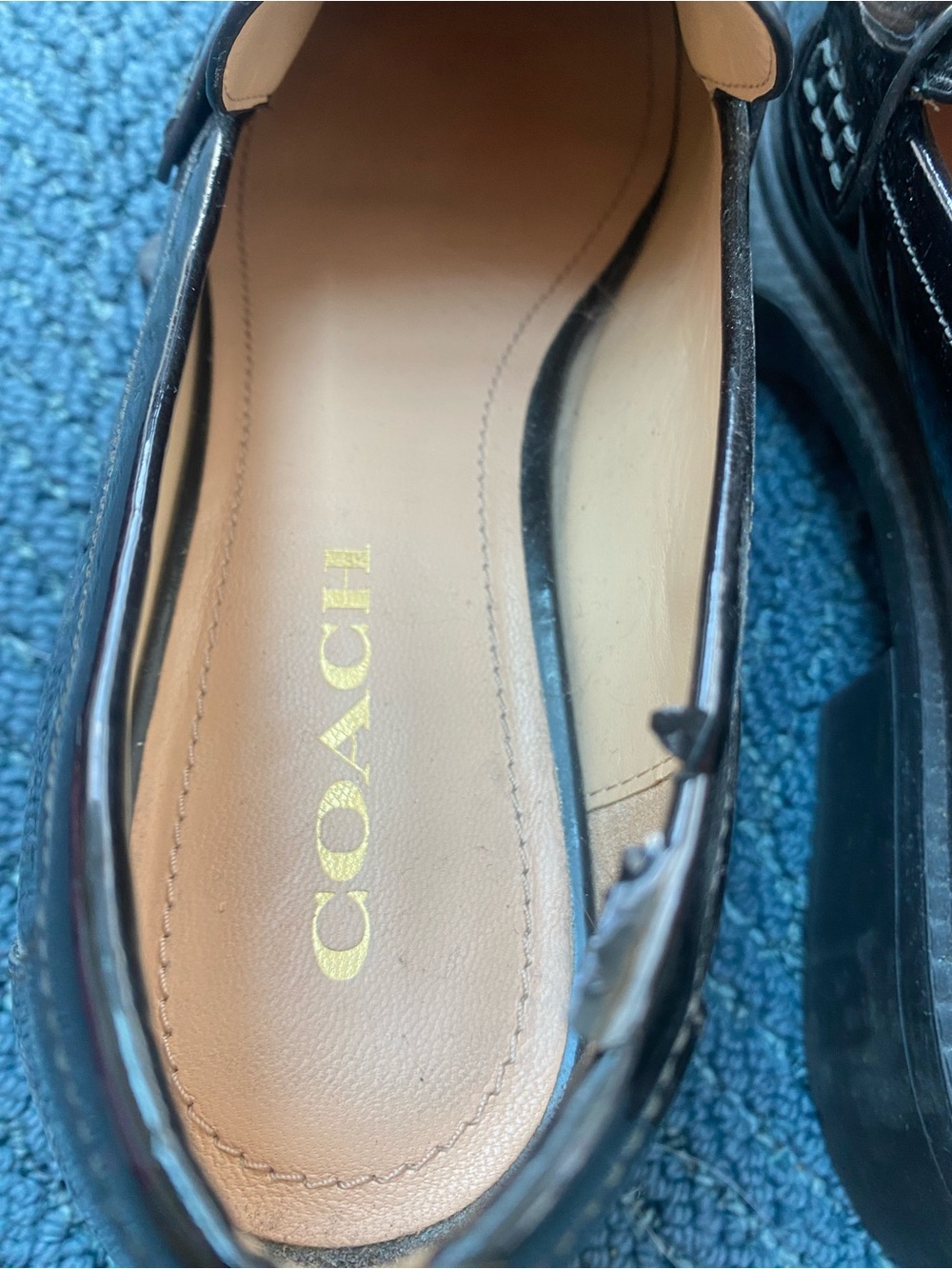 Coach Black Patent Chunky Platform Penny Loafers - Picture 12 of 12
